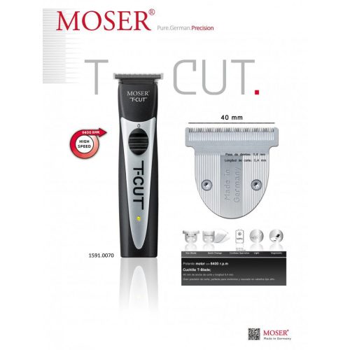 Moser Hajvágó/Trimmer T-CUT akku 1591-0070 Fekete