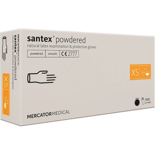 SANTEX / IDEAL Púderezett Latex kesztyű 100db XS