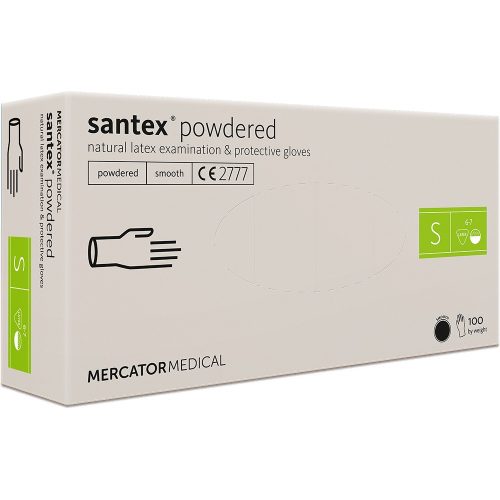 SANTEX / IDEAL Púderezett Latex kesztyű TXT 100db S