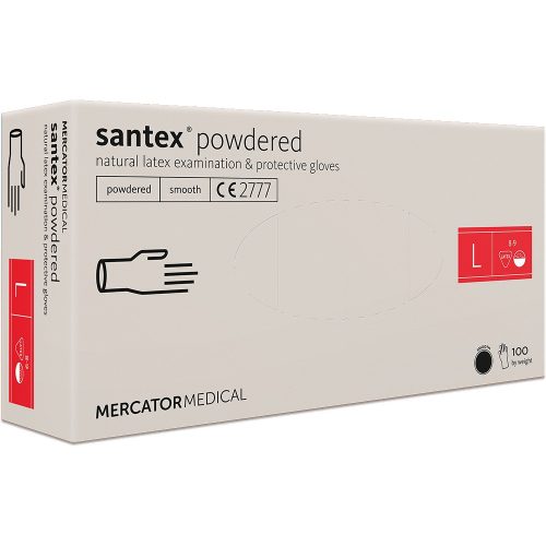 SANTEX / IDEAL Púderezett Latex kesztyű 100db L