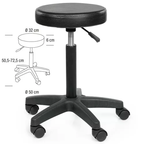 Sibel Rivoli Gázrugós Forgó ülőke/zsámoly 0171000 Fekete