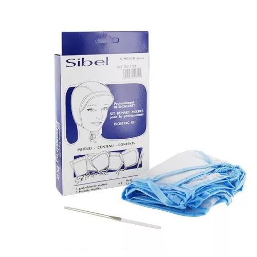 Sibel Melírsapka kötős, kék szegély 5db/csomag + Melírtű 5011151