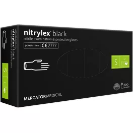   Nitrylex Black púdermentes FEKETE nitril kesztyű, S-méret, 100db/doboz