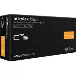   Nitrylex Black púdermentes FEKETE nitril kesztyű, XS-méret, 100db/doboz
