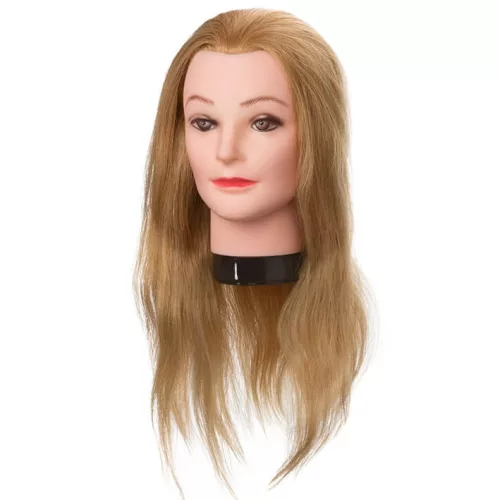 Eurostil Babafej/modellező fej tartóval 45-50cm 04586 Valódi, vlágos szőke