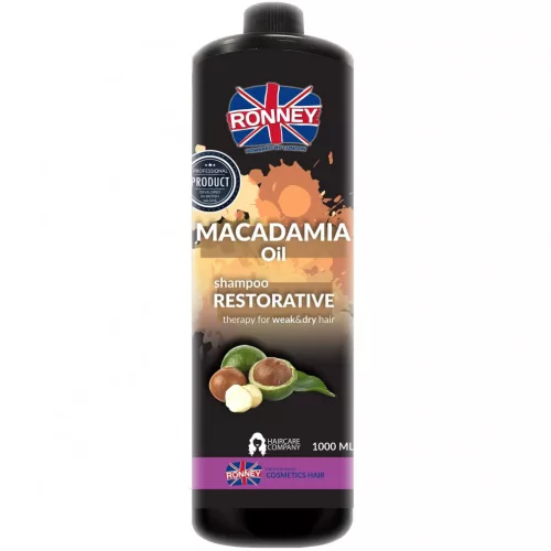 Ronney Macadamia Oil sampon 1000ml Erőtlen, száraz hajra