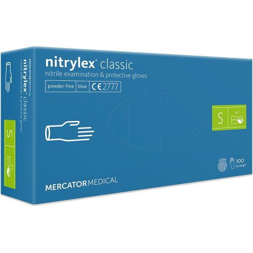 Nitrylex Classic púdermentes nitril kesztyű 100db S A100 kék RD30019002