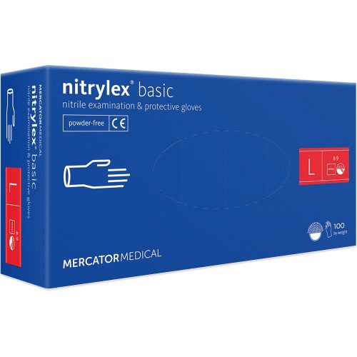 Nitrylex Protect/Basic KÉK púdermentes nitril kesztyű 100db L