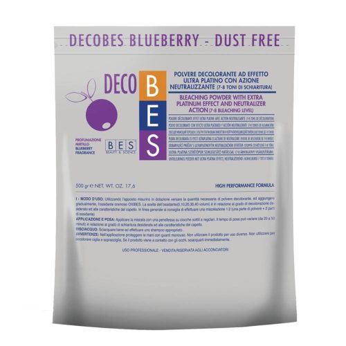 BES Decobes szőkítőpor 7-8 árnyalat világostására 500g Blueberry