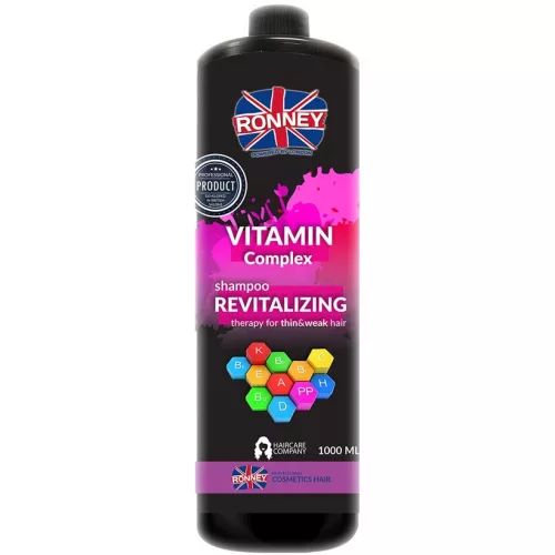Ronney Vitamin komplex sampon 1000ml Revitalizáló sampon vékony és erőtlen hajra