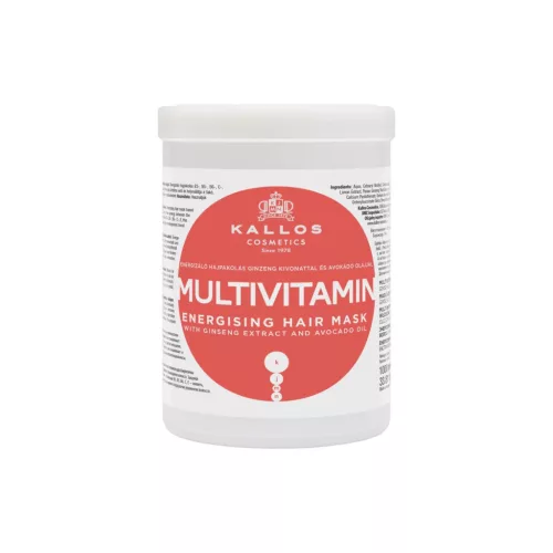 KJMN Multivitamin Energizáló hajpakolás/ hajmaszk 1000ml Ginzeng kivonattal, Avokádó olajjal