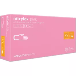 Nitrylex púdermentes nitril kesztyű XS 100db/doboz PINK
