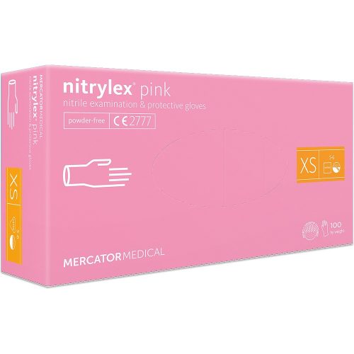 Nitrylex púdermentes nitril kesztyű XS 100db/doboz PINK