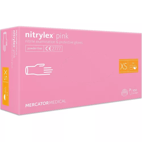 Nitrylex púdermentes nitril kesztyű XS 100db/doboz PINK