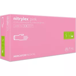 Nitrylex púdermentes nitril kesztyű S 100db/doboz PINK