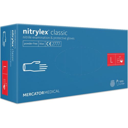 Nitrylex Classic púdermentes nitril kesztyű 100db L A100 kék RD30019004