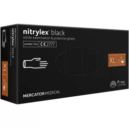   Nitrylex Black púdermentes FEKETE nitril kesztyű, XL-méret, 100db/doboz