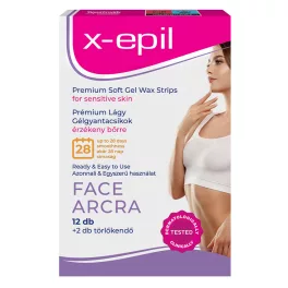   X-Epil Prémium lágy gélgyantacsíkok érzékeny bőrre arcra - 12db