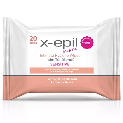X-Epil Intimo Intim törlőkendő - sensitive 20db
