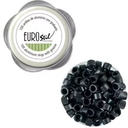 Eurostil Fekete hornyolt mikrogyűrű 100db 02911