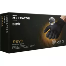   Mercator GoGrip Nitril PRO védőkesztyű M méret 50db Black/Fekete, erősített