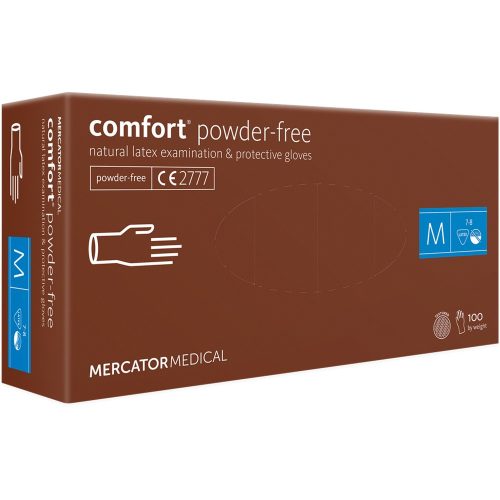 Comfort Púdermentes Latex kesztyű 100db M Powder-free