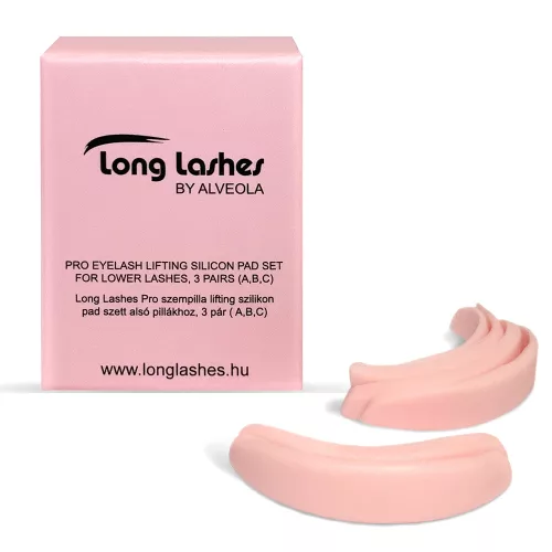 Long Lashes Pro szempilla lifting szilikon pad szett alsó pillákhoz, 3 pár (A,B,C)