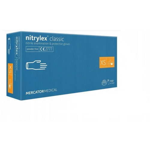 Nitrylex Classic púdermentes nitril kesztyű 100db XS A100 kék RD30019001