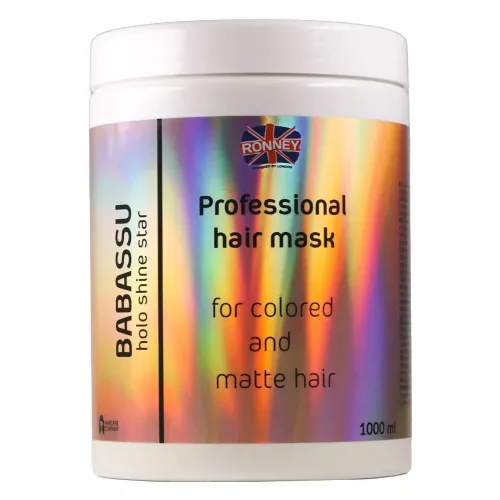 Ronney HoLo Shine Star Babassu Olaj pakolás / hajmaszk1000ml Festett és fénytelen hajra