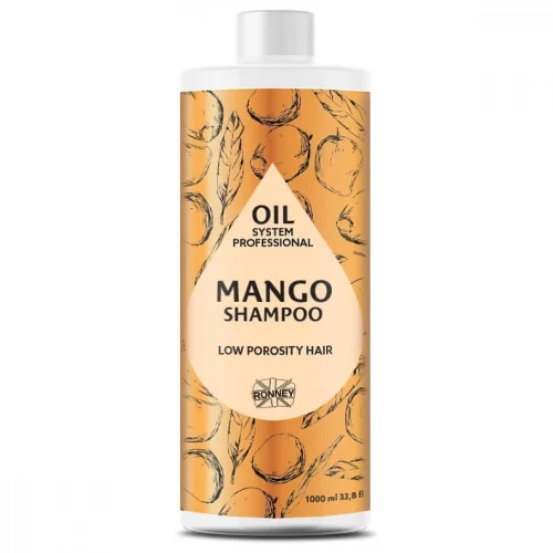 Ronney Professional Oil System Sampon 1000ml alacsony porozitású hajra Mangó olajjal