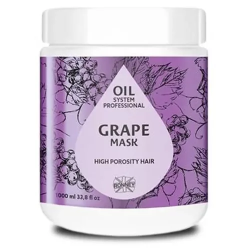 Ronney Professional Oil System Pakolás / hajmaszk 1000ml erősen porózus hajra Szőlő olajjal