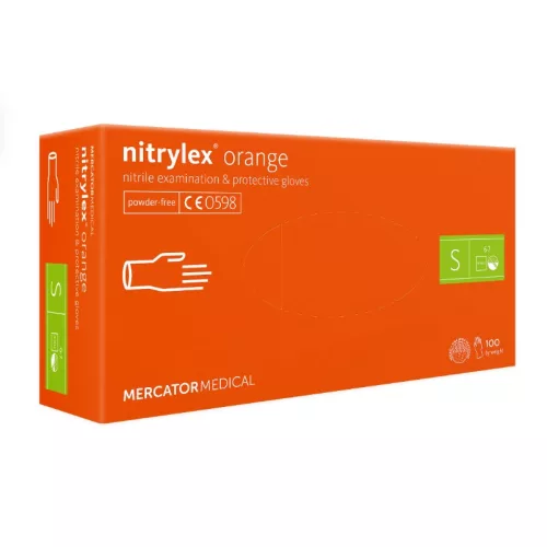 Nitrylex ORANGE púdermentes nitril kesztyű 100db S
