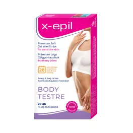   X-Epil Prémium lágy gélgyantacsíkok érzékeny bőrre testre 20db