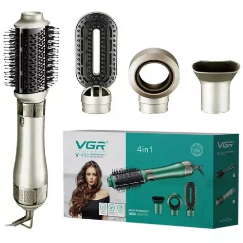 VGR Professzionális Meleglevegős hajformázó 4 hajformázó fej 1000W Krém/Gold V-493W
