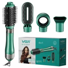   VGR Professzionális Meleglevegős hajformázó 4 hajformázó fej 1000W Zöld/Fekete V-493G