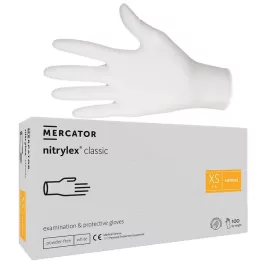   Nitrylex Classic púdermentes nitril kesztyű 100db XS White/Fehér