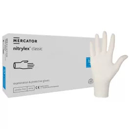   Nitrylex Classic púdermentes nitril kesztyű 100db M White/Fehér