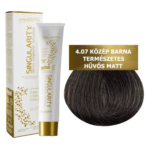 Imperity Singularity Krémhajfesték 100ml 4.07 Közép Barna Természetes Hűvös Matt