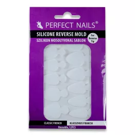   Perfect Nails Szilikon Mosolyvonal sablon Reverse TIP Technikához - Klasszikus Francia - 12db
