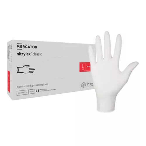 Nitrylex Classic púdermentes nitril kesztyű 100db L White/Fehér