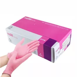   ZARYS easyCARE nitril, vizsgálókesztyű, 100db púdermentes A100 XS, rózsaszín