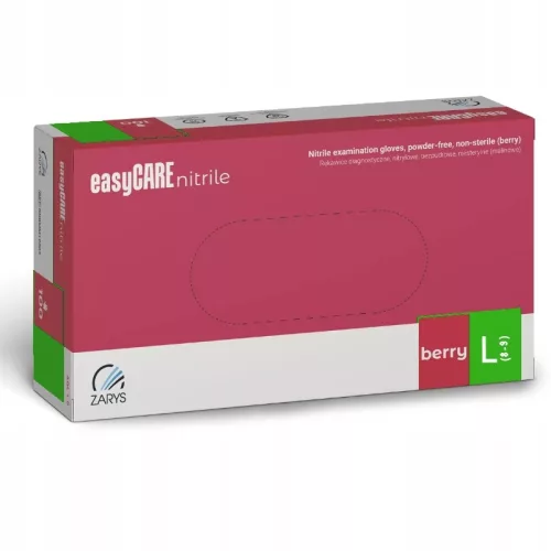 ZARYS easyCARE nitril_Nitril vizsgálókesztyű, 100db púdermentes L_A100 Málna / Rózsaszín