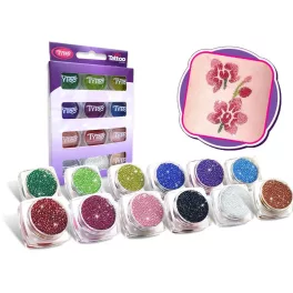   TyToo Csillámpor szett 12 x 2,5ml alap színek (basic colours)